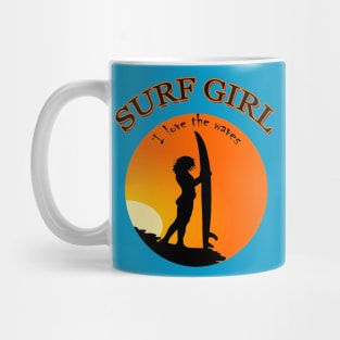Surf girl t-shirt Mug